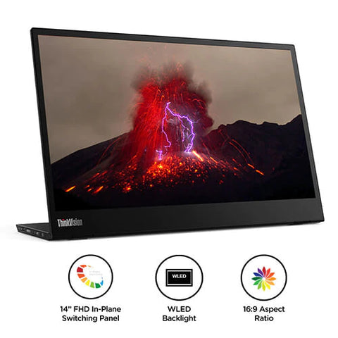 Lenovo ThinkVision M14 - LED Monitor - Full HD (1080p) - 14"